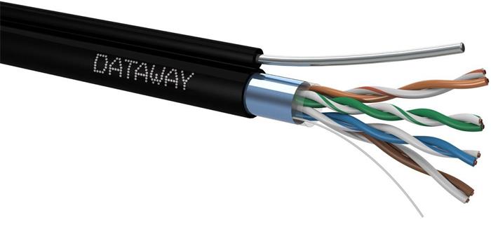 DATAWAY FTP kabel Cat5e, drát, PE, Fca, samonosný (100m cívka)