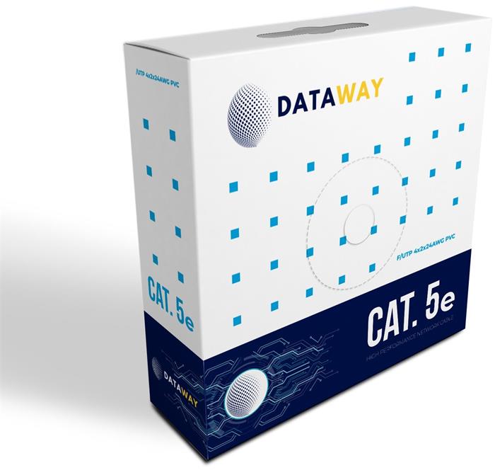 DATAWAY FTP kabel Cat5e, drát, PVC, Eca (100m box)