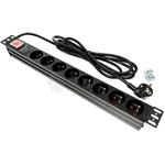 DATAWAY PDU-8-SP-3M, Přepěťová ochrana 8x 230V, 1U, 19", M6, 3m