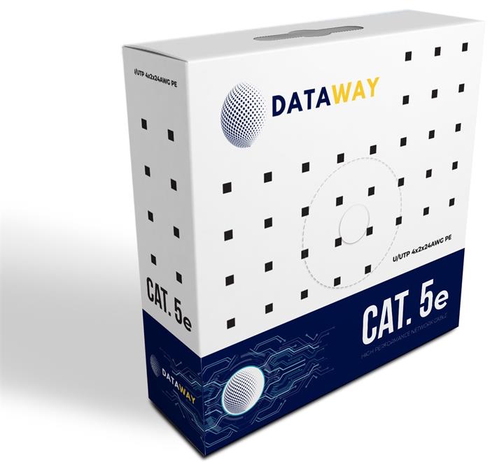 DATAWAY UTP kabel Cat5e, drát, PE, Fca (100m box)