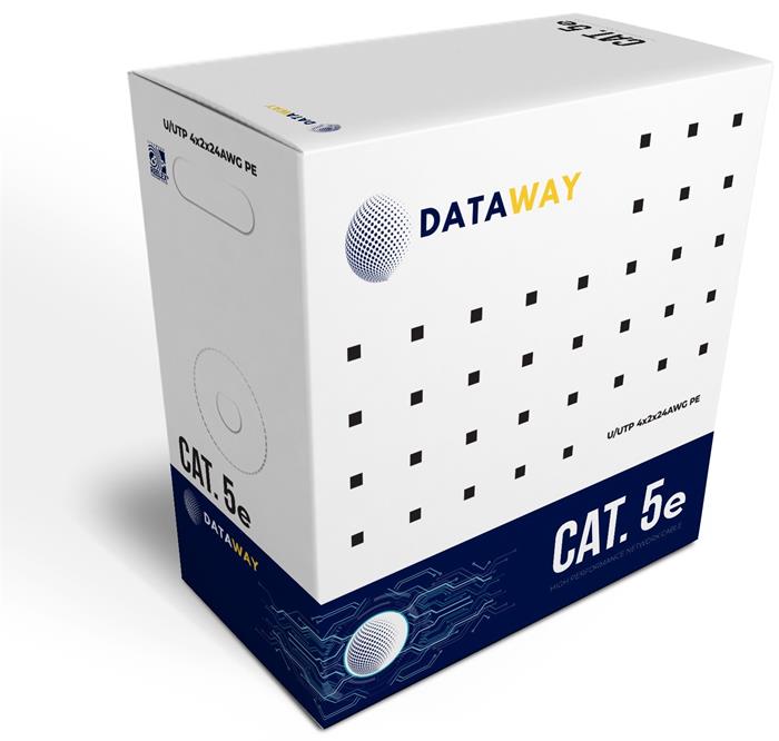 DATAWAY UTP kabel Cat5e, drát, PE, Fca (305m box)