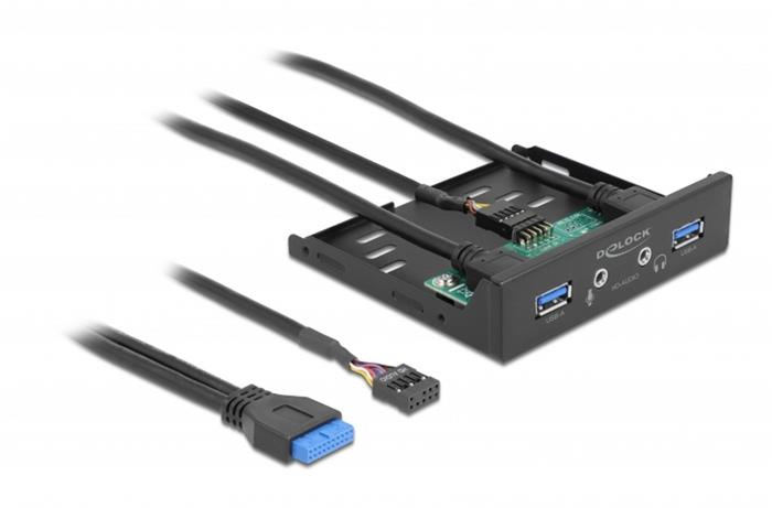 Delock 3.5" USB 3.0 přední panel, 2x USB + 2x audio jack