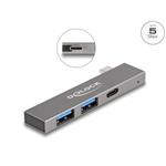 Delock 3 portový štíhlý USB-C Hub, USB 3.0 (5Gbps), 1x USB-C + 2x USB