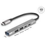 Delock 4-portový tenký Hub USB-C mající 1x USB 10 Gbps + 2x USB 2.0 + 1x USB-C 2.0 a PD 