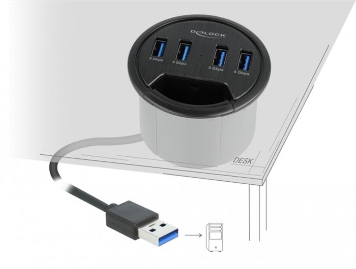 Delock 4-portový vestavný USB 3.0 Hub