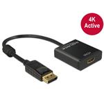 Delock Adaptér Displayport 1.2 samec > HDMI samice 4K aktivní černý