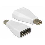 Delock adaptér Displayport mini samec > Displayport samice, bílý