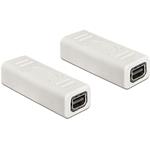 Delock adaptér Displayport mini samice / samice, bílá