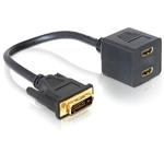 Delock adaptér DVI-D 25 samec > 2x HDMI samice