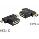 Delock adaptér HDMI-A samice > HDMI-C + HDMI-D samec