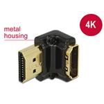 Delock Adaptér High Speed HDMI s Ethernetem – HDMI-A samice > HDMI-A samec 4K 90° pravoúhlý dolů černý