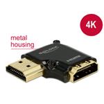 Delock Adaptér High Speed HDMI s Ethernetem – HDMI-A samice > HDMI-A samec 4K 90° pravoúhlý vlevo černý