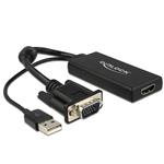 Delock adaptér VGA na HDMI s audio černý