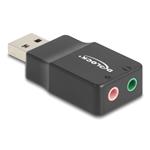 Delock Externí USB zvuková karta se zvukovým adaptérem Plug & Play se 2 x stereofonními konektory 3,5 mm pro PC, laptop