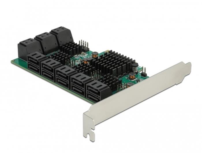 Delock interní SATA III řadič, 16x SATA, PCIe-x4