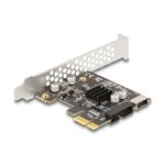 Delock interní USB 3.0 řadič, 1x 19-pin, 1x 20-pin, low profile, PCIe