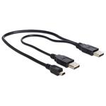 Delock kabel 2 x USB 2.0-A male -> USB mini 5-pin, 30cm