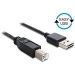 Delock Kabel EASY-USB 2.0 Typ-A samec > USB 2.0 Typ-B samec 5 m černý