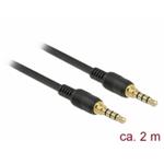 Delock Kabel Stereo Jack 3,5 mm 4 pin samec > samec 2 m černý