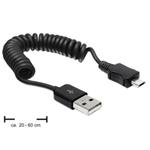 Delock kabel USB 2.0 A samec > USB micro-B samec, kroucený kabel
