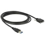 Delock kabel USB 3.0 typ A samec > USB 3.0 typ Micro-B samec se šroubky 1m