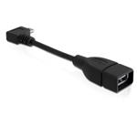 Delock kabelová OTG redukce, micro USB pravoúhlý -> USB A, 11cm