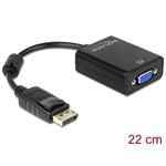 Delock kabelový adaptér Displayport 1.2 samec > VGA samice, černý