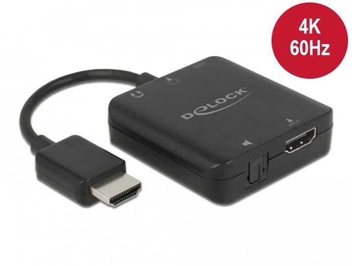 Delock kompaktní HDMI Audio Extraktor 4K@60Hz