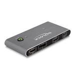 Delock KVM přepínač, z USB-C na HDMI a DisplayPort, 8K, MST, USB 2.0