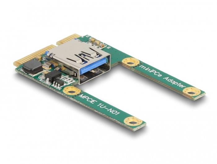 Delock Mini PCIe I/O 1 x USB 2.0 Typ-A samice full size / half size