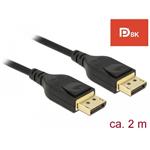 Delock propojovací kabel DisplayPort 1.4, 2m, černý