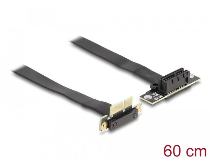 Delock Riser karta PCI Express, ze zástrčky x1 90° pravoúhlý na slot x1 90° pravoúhlý, s kabelem, délka 60 cm