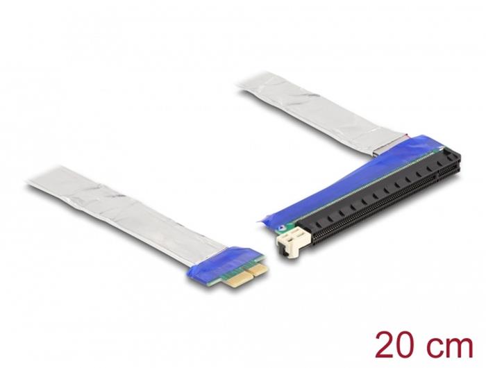 Delock Riser karta PCI Express, ze zástrčky x1 na slot x16, s kabelem, délka 20 cm