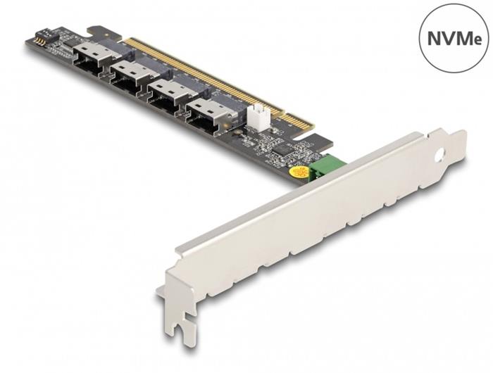 Delock rozvětvení PCI Express x16 na 4 x interní SFF-8654 4i NVMe