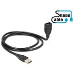 Delock USB 2.0 kabel samec > A samice ShapeCable 1m