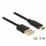 Delock USB 2.0 kabel USB-C na USB-A, 3m, černý