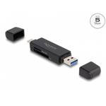 Delock USB 3.0 čtečka SD a microSD karet, USB + USB-C