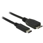Delock USB 3.1 kabel, USB-C samec > micro USB-B samec, 0.5m, černý