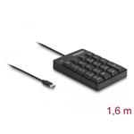 Delock USB-C numerická klávesnice, 19 kláves, černá