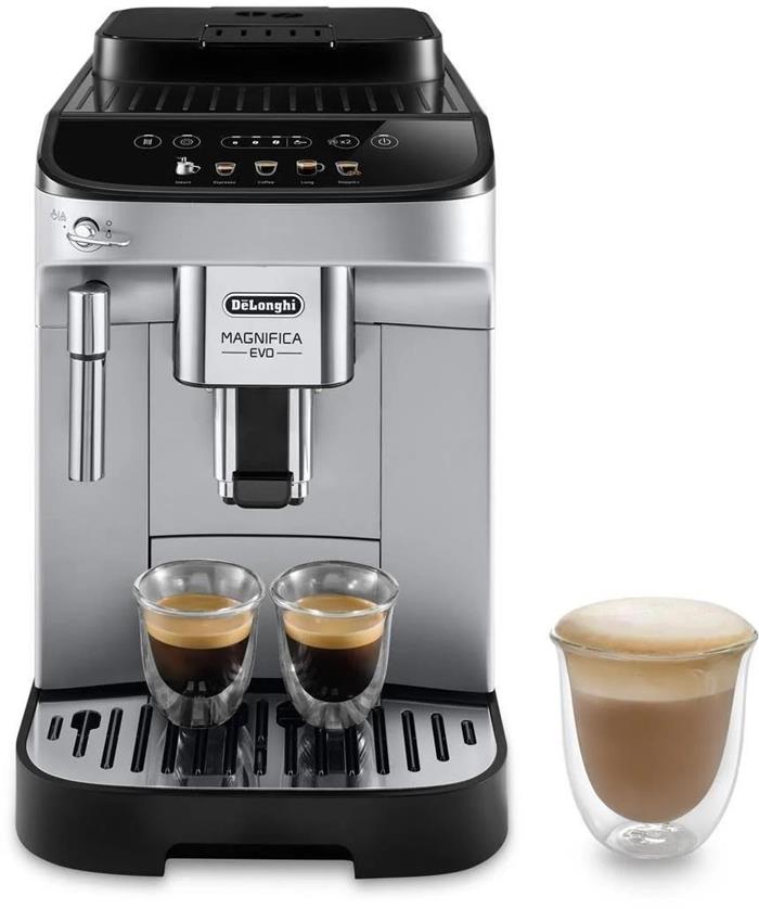 DeLonghi Magnifica Evo ECAM 290.31.SB automatický kávovar, 1450 W, 15 bar, vestavěný mlýnek, napařovací tryska