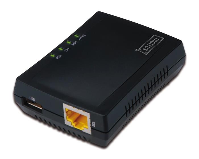 Digitus DN-13020, síťový USB server, 1x USB 2.0, 1x LAN