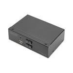 DIGITUS DS-12851 KVM Switch, 2x DP in, DP Out, 2x USB B, 4K @ 60 Hz, černá