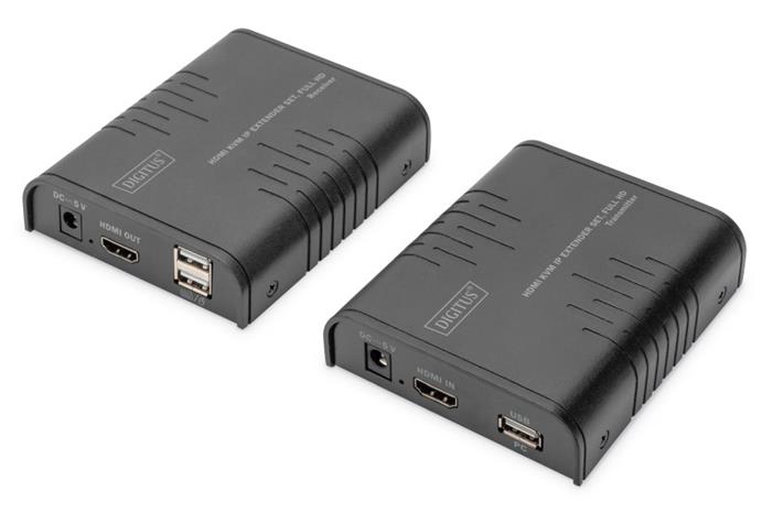 DIGITUS DS-55529 HDMI KVM IP Extender sada, Full HD, 60 Hz, 120m, černá