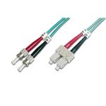 Digitus Fiber Optic Patch Cord, ST to SC Multimode 50/125 µ, Duplex Length 1m, Class OM3