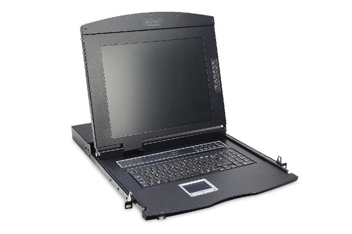 Digitus modularized 43,2cm (17") TFT console, with 8 port KVM, US keyboard, RAL 9005 black color