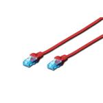 Digitus patch kabel UTP RJ45-RJ45 level CAT 5e 2m červená