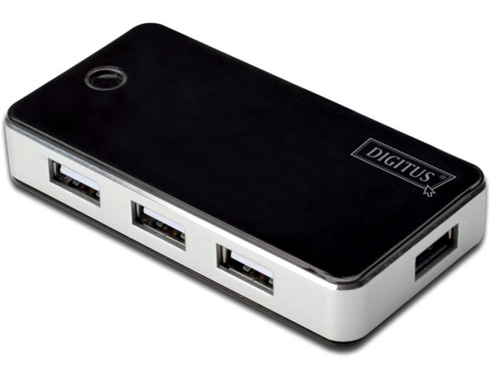 Digitus USB 2.0 hub 7-portů černý s napájecím zdrojem ( 5V , 3,5A )