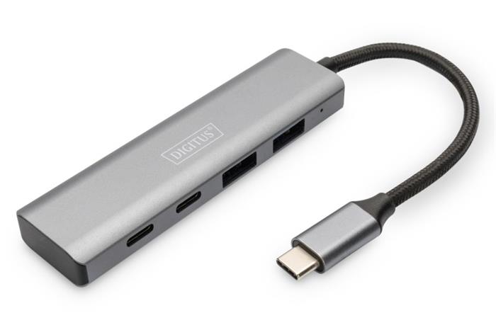 DIGITUS USB-C 4 Port HUB, 2x USB A + 2x USB-C