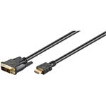 DVI-HDMI kabel, DVI-D(M) - HDMI M, 10m, zlacené kontakty