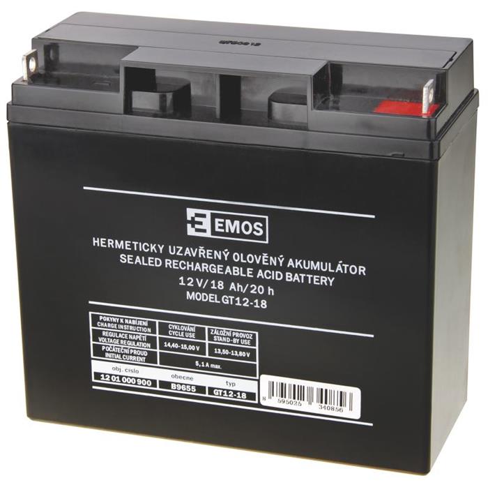 EMOS baterie, 12V/18Ah ekvivalent k APC RBC7 2ks, RBC55 4ks, APC RBC11 4k